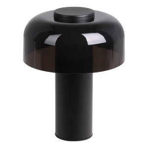 Schwarze EGLO LED Akku-Tischlampe Ponente für den Außenbereich, dimmbar und kabellos.