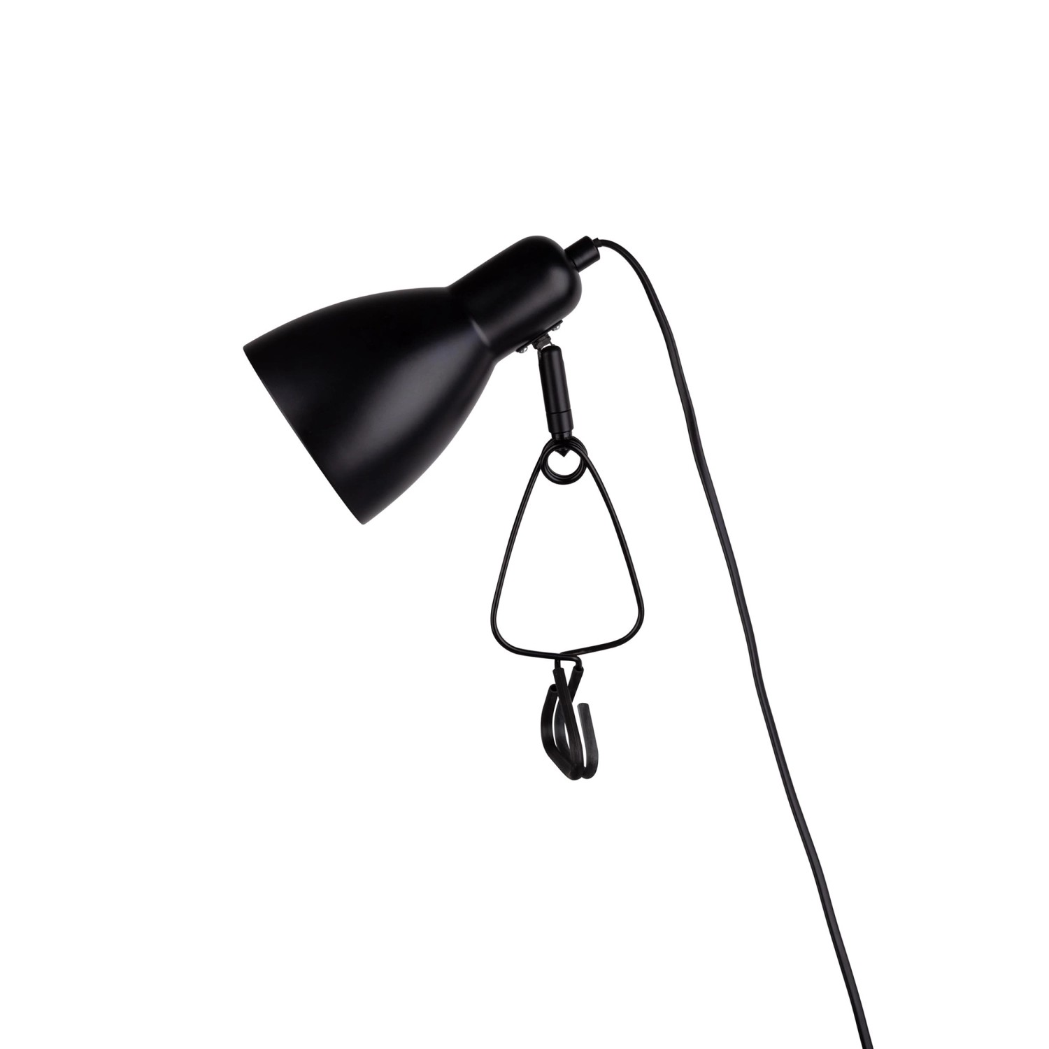 Schwarze Näve Klemmleuchte Mara, eine flexible Lampe mit Klemme für den Innenbereich.