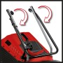 Einhell Elektro-Rasenmäher GC-EM 1032 mit klappbarem Holm und roten Pfeilen zur Illustration.
