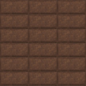 Braune Wandkissen in Lederoptik, rechteckig, 60x30 cm, als Dekor-Paneele für die Wandgestaltung.