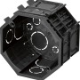Schwarze 1-fach Kombi-Schalterdose Ø 60 mm zur Unterputzmontage von Schaltern und Steckdosen.