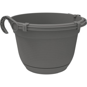 Anthrazitfarbene Florus Hängeampel Original, Ø 26 cm, ideal für Balkon und Garten.