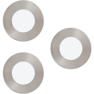 Eglo Connect LED-Einbauleuchten Fueva, 3er-Set, Nickel matt, runde Form.