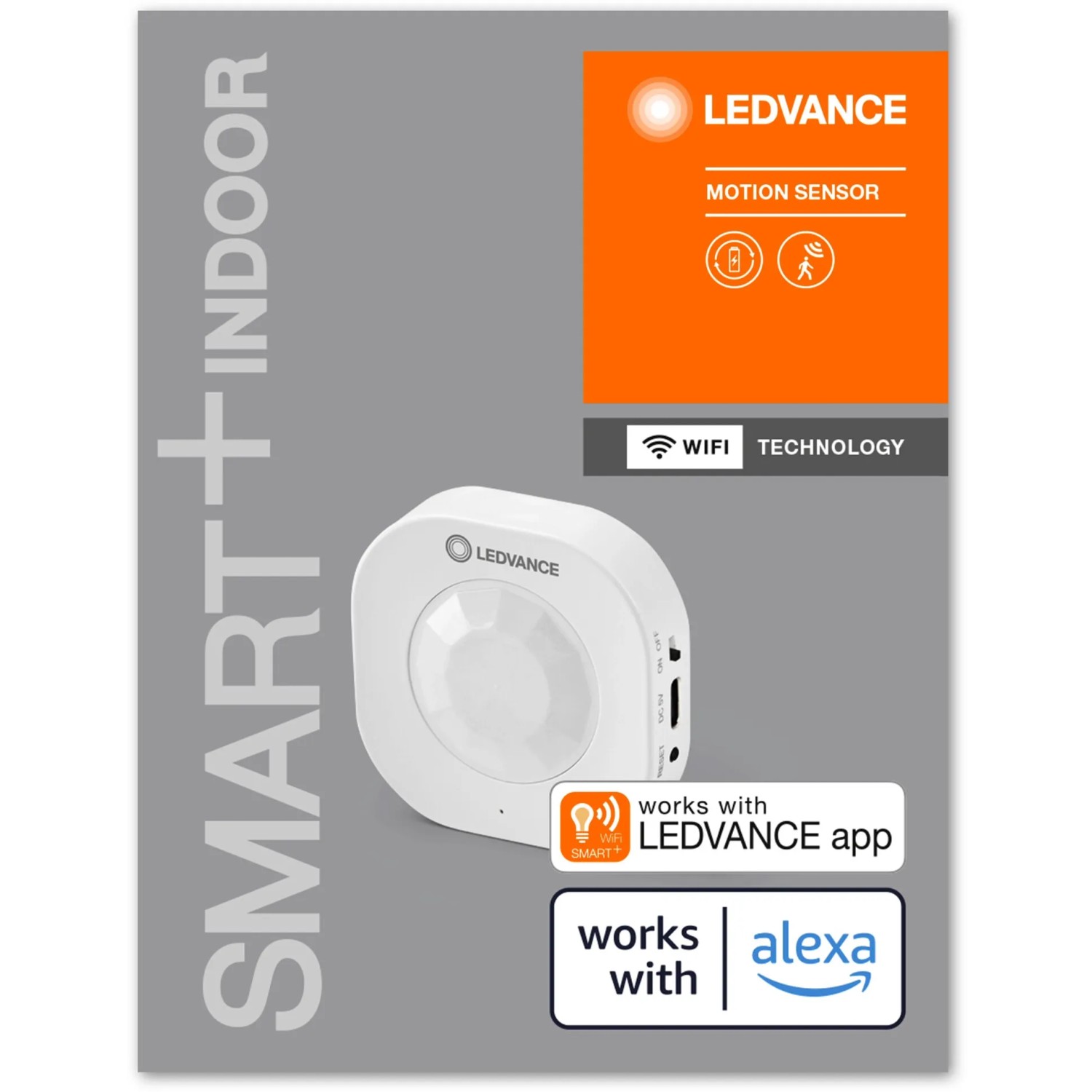 Ledvance Smart+ Bewegungsmelder, weiß, 6 cm. Smarter Sensor mit WiFi, kompatibel mit Alexa.