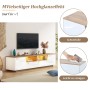 okwish TV Schrank mit LED Schubladen Hochglanz Lowboard Wohnzimmer 180x40x46cm Weiß_6