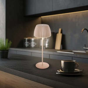 Brilo Akku-Tischleuchte Riffle Dimmbar Touch Beige