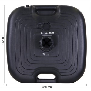 Anthrazitfarbener Schneider PE-Schirmständer, ca. 20 Liter, für Sonnenschirme mit 19-32 mm Stockdurchmesser.