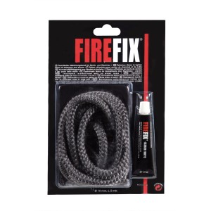 Firefix Dichtung für Ofentür, 10 mm, mit hitzebeständigem Kleber, für Kamine und Öfen.