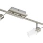 Just Light LED-Spot, 6-flammig, Stahl, mit satiniertem Glas. Moderne Deckenleuchte für flexible Beleuchtung.