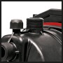 Detailaufnahme: Einhell GC-WW 6538 Hauswasserwerk-Set, schwarzes Gehäuse mit Gewindeanschlüssen.