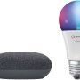 Ledvance Smart Home Set mit Google Nest Mini und farbiger LED Lampe.