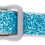 Türkis glitzerndes Trixie Katzenhalsband aus Nylon, stufenlos verstellbar mit Glöckchen.