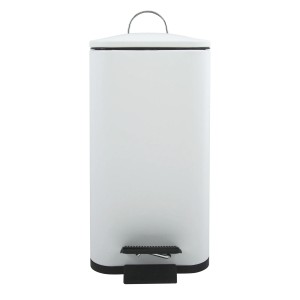 Weißer, matter Spirella Kosmetikeimer Erik (5 l) mit Fußpedal und Deckel.