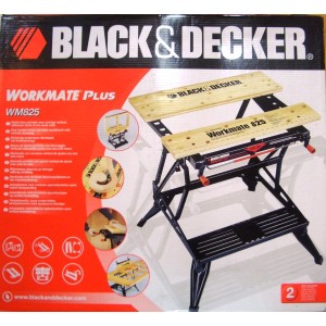Black+Decker Workmate WM 825 Werkbank, zusammengeklappt im Karton.