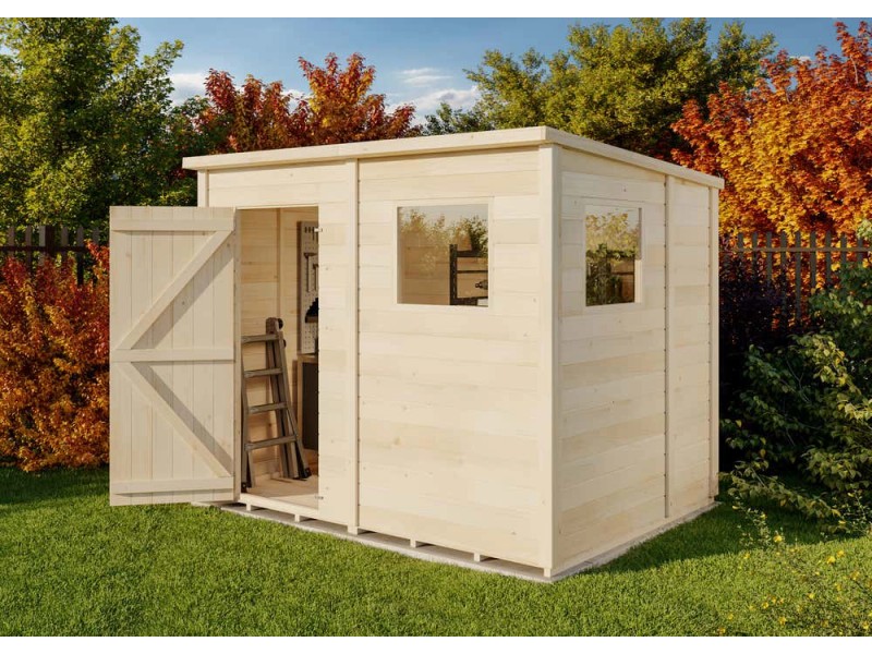 Storehaus Gerätehaus Holz Stefano L mit Pultdach 246 cm x 186 cm