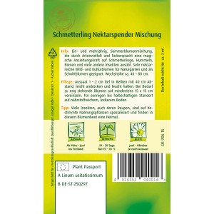 Samenpackung Quedlinburger Schmetterling Nektarspender, Blumenmischung für Schmetterlinge.