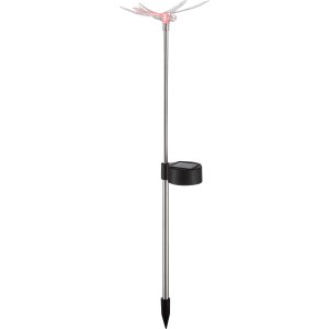 Globo LED-Solaraußenleuchte als bunte Insekten (4 Stk.): Libelle/Schmetterling, Edelstahl/Kunststoff.