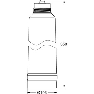 Grohe Filter L-Size Blue, Filtersystem mit Maßangaben (Höhe 350 mm, Durchmesser 103 mm)