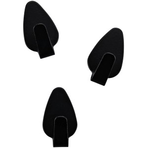 Fackelmann Ovalklebehaken Schwarz 3 Stück 2,8 cm