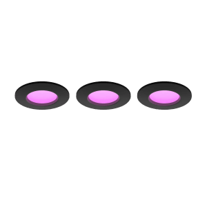 Philips Hue Smart-Einbauspot Slim White & Color Ambiance 17 cm Schwarz 3er Pack