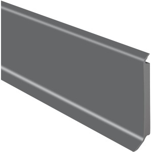 Graue Sockelleiste aus Kunststoff, 60x15x2500 mm, für den Innenbereich.