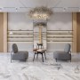 Bodenfliese Feinsteinzeug Galaxy Grau glasiert poliert, 60x120 cm. Elegante Naturstein-Optik für moderne Räume.