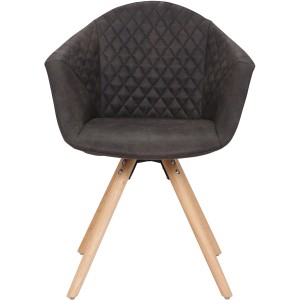 Kayoom Stuhl Chadwick 2er-Set, schwarz-braun, mit Holzbeinen. Moderner Polsterstuhl für Esszimmer.