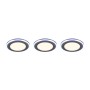 3er Set Trio LED Einbauleuchten Argus, chromfarben, Ø 8,2 cm. Moderne Deckenspots für Innenräume.