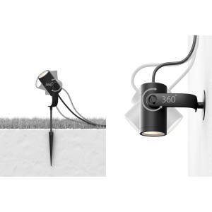 Philips Hue Lily LED-Spot Basis-Set, 3-flammig, schwarz, flexible Montage mit Erdspieß oder Wandhalterung.