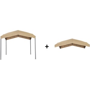 Tepro Pavillon Marabo 305 cm x 305 cm mit Ersatzdach in Taupe.