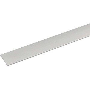 Arcansas Flachstange, Aluminium, silber eloxiert, 2x15x2000 mm.