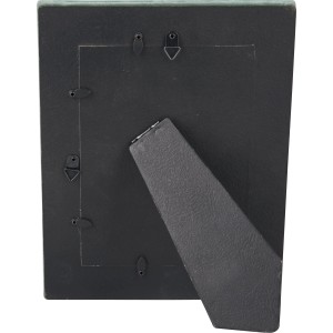 Rückseite des grünen Bilderrahmens Safari Lodge (13x18 cm) in Samtoptik mit Aufsteller.