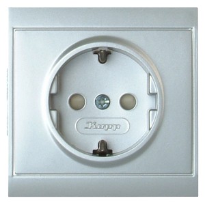 Kopp Steckdose 1-fach Malta, silberfarben, für die Wandmontage.