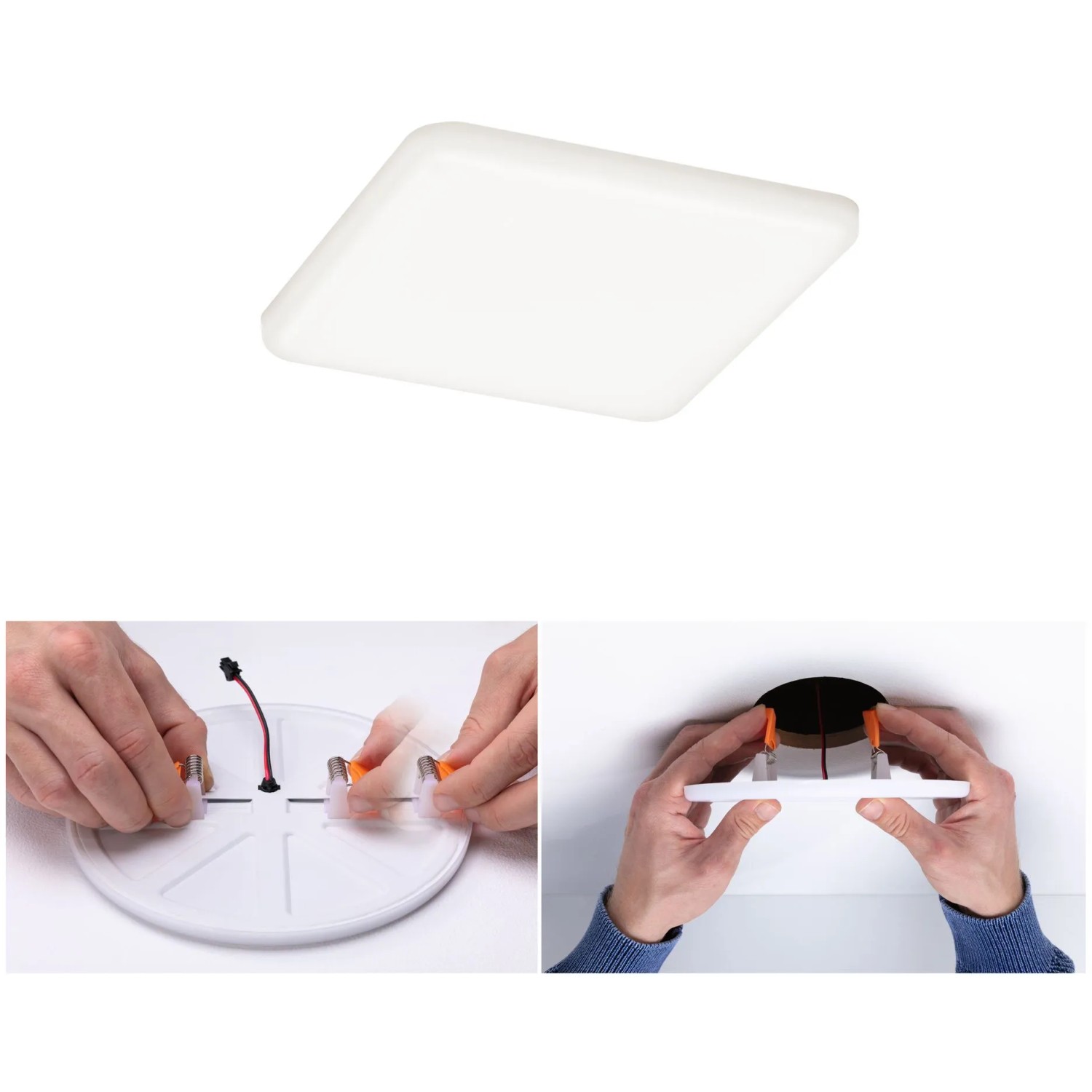Paulmann LED-Einbaupanel Veluna, eckig, 8,5W, neutralweiß, mit flexibler VariFit-Technik.