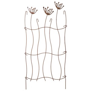 Rankgitter Pusteblume, 126 cm, Metall mit Rosteffekt. Dekorative Rankhilfe für Garten und Terrasse.