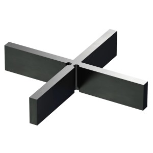 Schwarzes Fugenkreuz (20 mm) für Terrassendielen, zur einfachen und präzisen Verlegung.