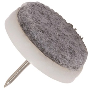 Filzgleiter mit Stift, Ø 28 mm, für Möbel und Oberflächenschutz.