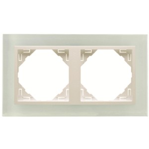 Logus 2-fach Abdeckrahmen Cristal-Ice aus Glas für Schalter und Steckdosen.