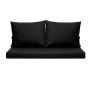 Schwarzes Setgarden Bankkissen-Set für 2-Sitzer Gartenbänke, bestehend aus Sitz- und Rückenkissen.
