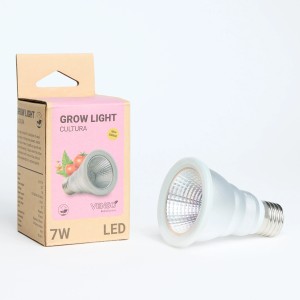 Venso E27 LED-Pflanzenlampe Cultura 7W mit Verpackung. Pflanzenlicht zur Wachstumsförderung.