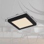 Quadratische LED-Deckenleuchte Lasse, schwarz, 167x167x17 mm, mit einstellbaren Weißtönen.