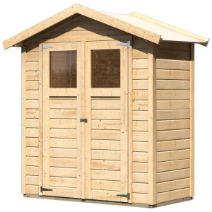 Karibu Holz-Gartenhaus Rom Satteldach Unbehandelt 177 cm x 89.5 cm