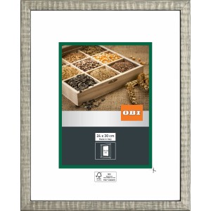 OBI Holz-Wechselrahmen Silber, 24x30 cm, FSC-zertifiziert. Bilderrahmen für Fotos und Drucke.