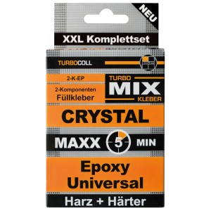 Boldt 2-K-Epoxykleber Crystal Maxx 115g, 5 Min Turbocoll TurboMix, XXL Komplettset für Lack- und Karosseriereparatur.