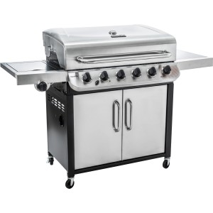 Char-Broil Gasgrill Convective 640 S mit 6 Brennern und Seitenkocher aus Edelstahl.