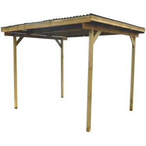 Holz Unterstand Carport mit PVC Dach, 300x250 cm, Pfosten 9x9 cm.