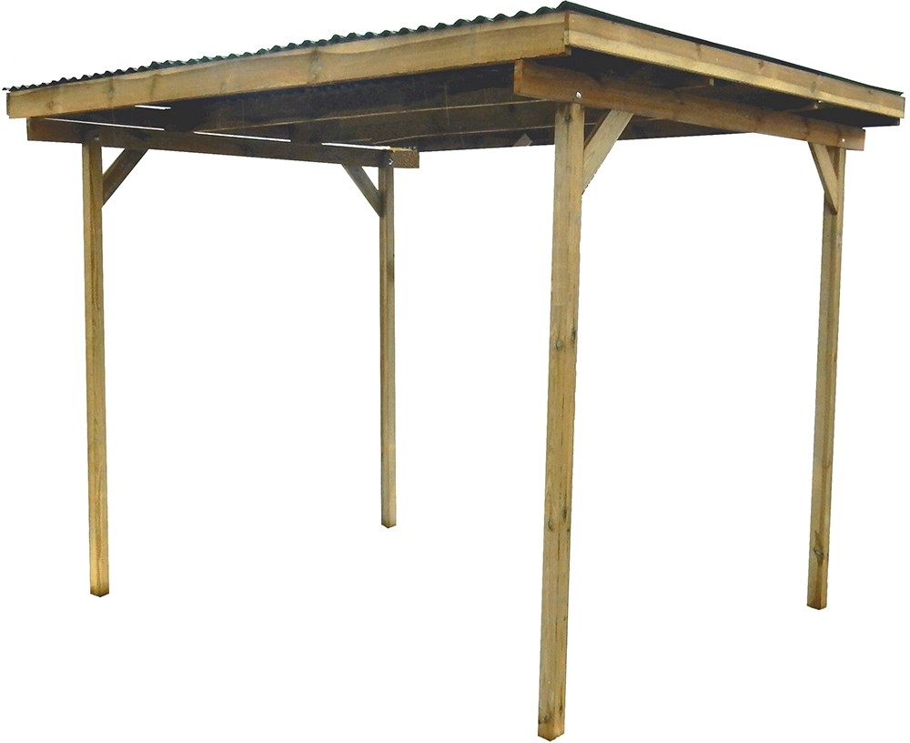 Holz Unterstand 300 cm x 250 cm /Pf. 9 x 9 cm kaufen bei OBI