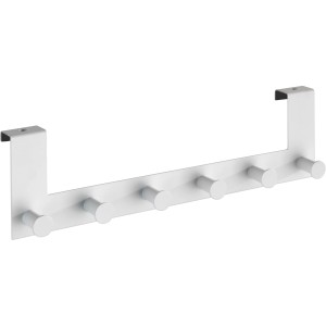 Wenko Türgarderobe Celano Weiß mit 6 Haken aus Stahl zum Einhängen an der Tür.