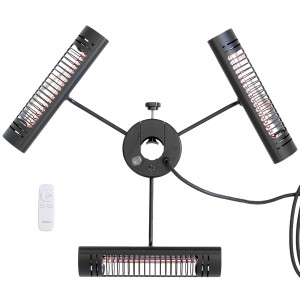 Vasner Schirm-Heizstrahler Umbrella X30, 3er Set, schwarz, für Sonnenschirme mit Stangen Ø 20-55mm.