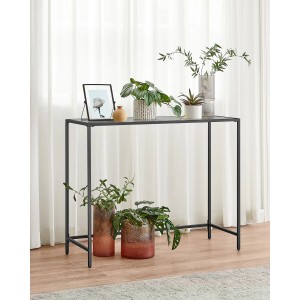 Songmics Konsolentisch Baris Hartglas-Oberfläche Schwarz
